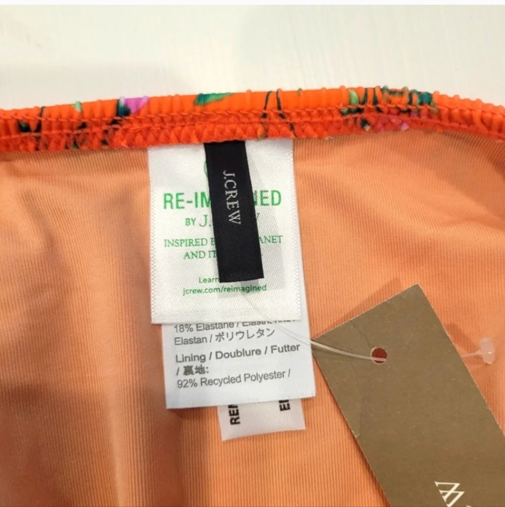 J CREW ORANGE HIGH WAIST SIDE TIE BIKINI BOTTOM SIZE XL & XXL NWT